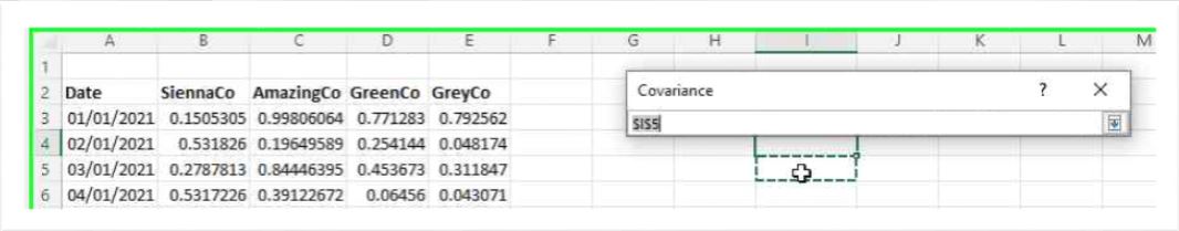 covariance output matrix