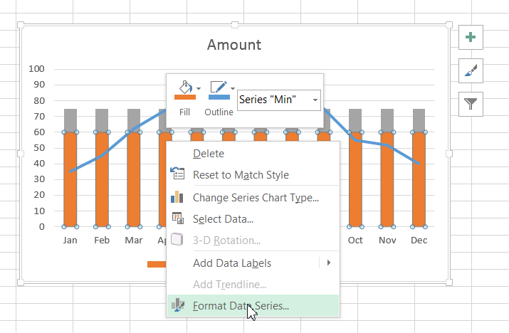 Format Data Series limits chart