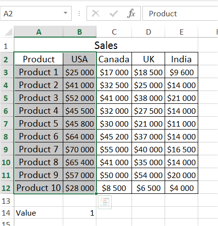 highlight two columns