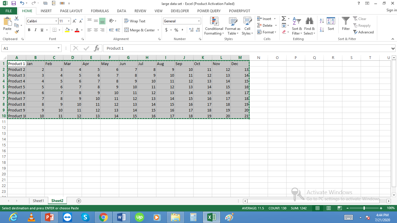 chart with large data set