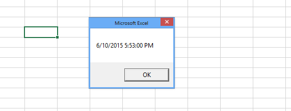 Excel time dialog box