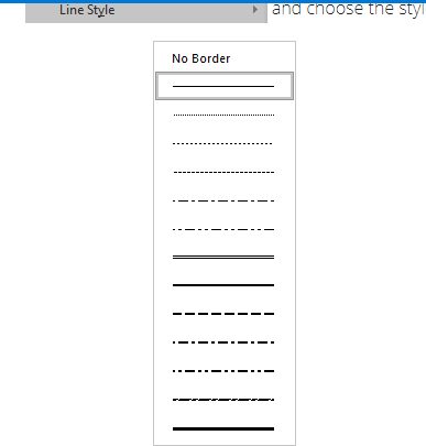 remove cell border Line Style