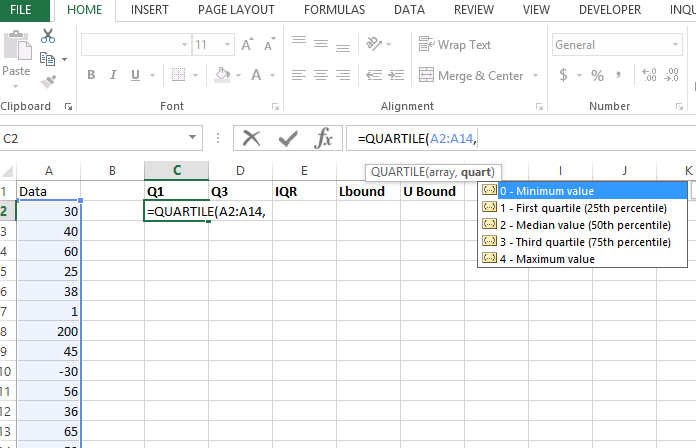 quartile minimum value