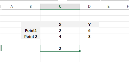 Calculate difference beteween coordinates result