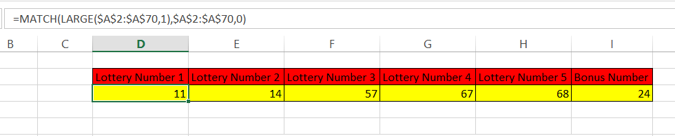 5 different numbers generated