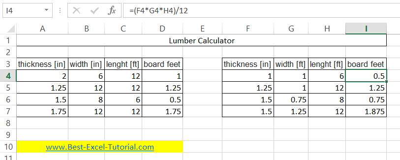 Lumber Calculator