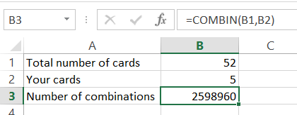 probability of poker combinations