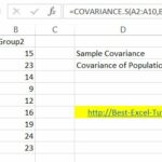 Excel Sample Covariance