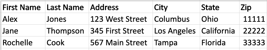 Excel email labels