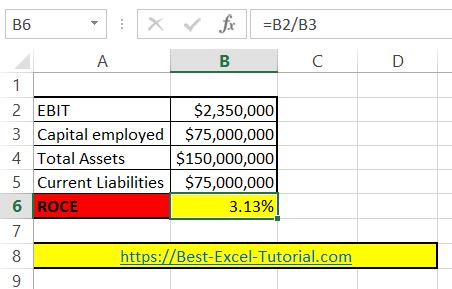 Excel ROCE calculate