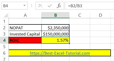 Excel ROIC calculate