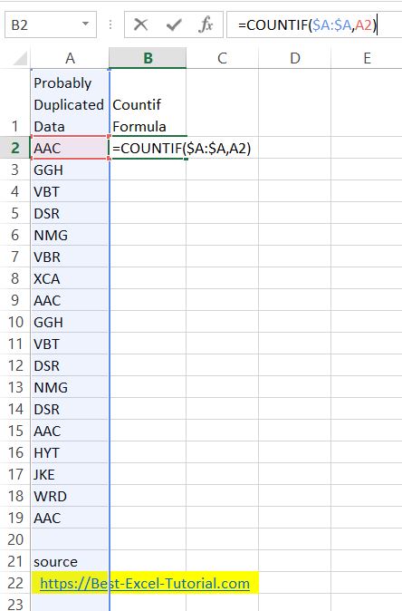 countif to remove duplicates countif formula