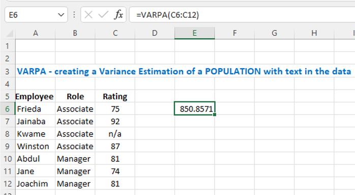 variance estimation