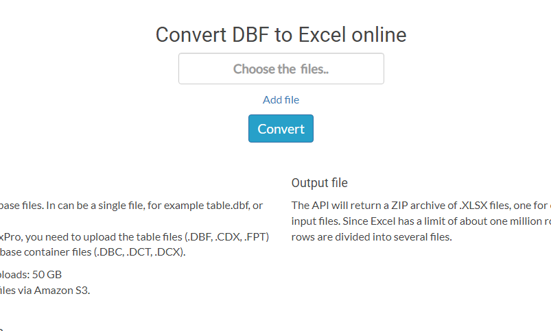 convert dbf file to Excel online