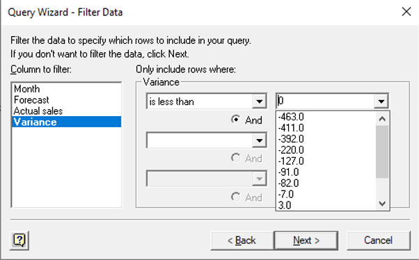 variance filter data