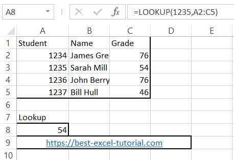 excel lookup function